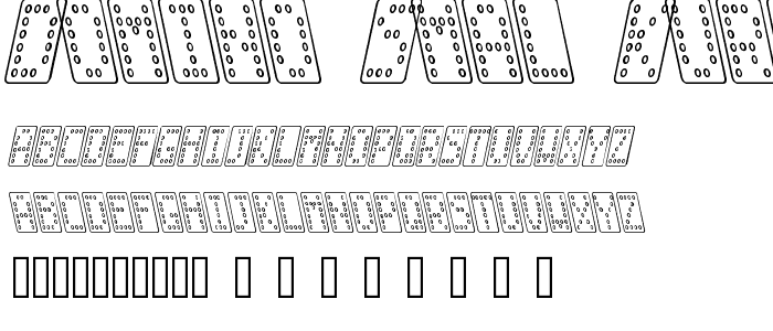 Domino smal kursiv omrids font